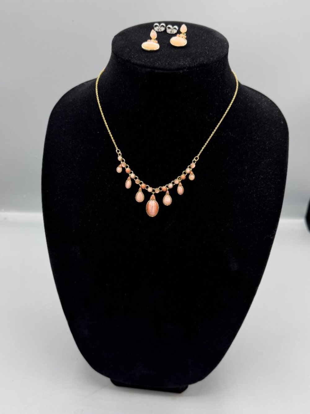 Set - Matching Pink Necklace and Earrings